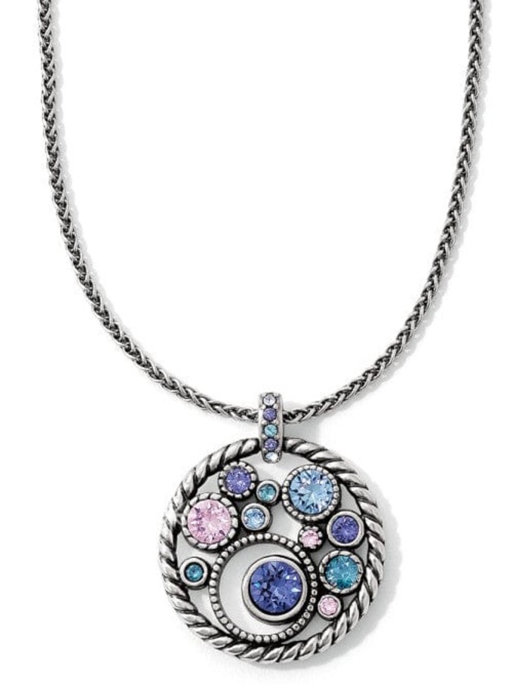 Brighton Halo Pendant Necklace, NWT, Silver / Tanzanite